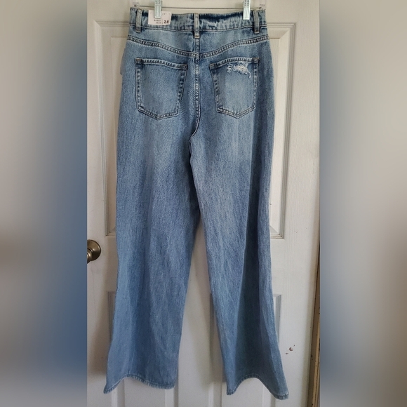 Pac Sun Light Blue Distressed High Waisted Baggy Jeans, Size 28, NWT - Picture 6 of 8